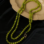 Green Grape Stone Beaded Long Necklace 8mm-Gembea Jewelry