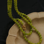 Green Grape Stone Beaded Long Necklace 8mm-Gembea Jewelry