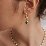 Green Malachite Gemstone Earrings - Gembea Jewelry