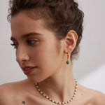 Green Malachite Gemstone Earrings - Gembea Jewelry