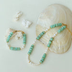 Green Shell Beads Pearl Beaded Bracelet gembea jewelry