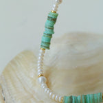 Green Shell Beads Pearl Necklace gembea jewelry