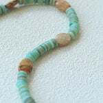 Green Shell Picture Stone Beaded Necklace gembea jewelry