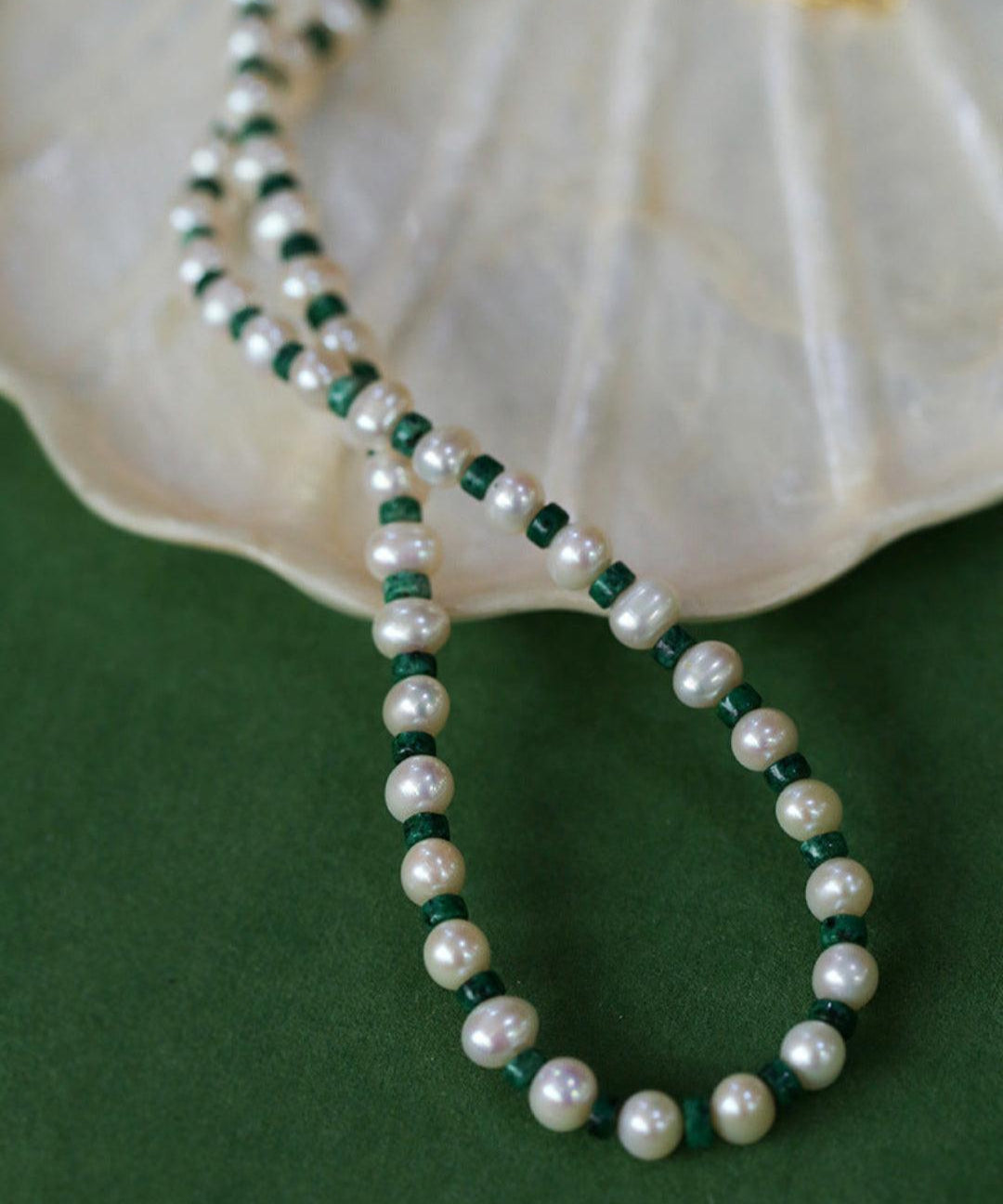 Pearl Colored Stone Beaded Necklace - Gembea Jewelry