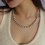 Pearl Colored Stone Beaded Necklace - Gembea Jewelry