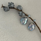 Grey Baroque Pendant Drop Earrings - Gembea Jewelry
