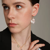 Grey Baroque Pendant Chain Pearl Necklace gembea jewelry