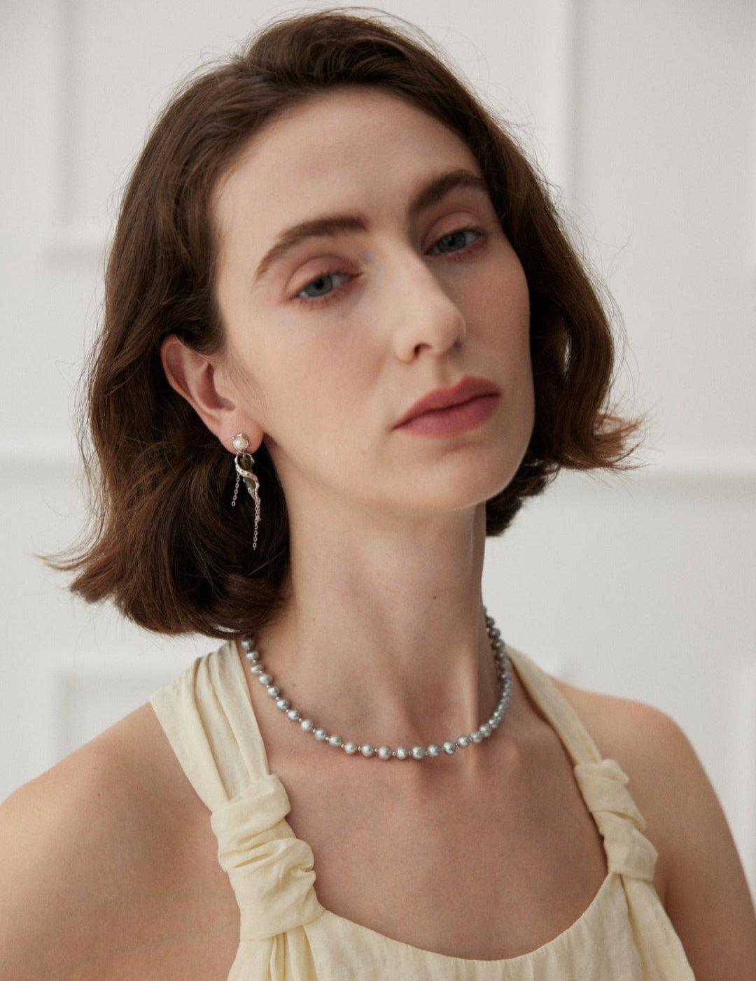 Grey Freshwater Pearl Beaded Necklace - Gembea Jewelry