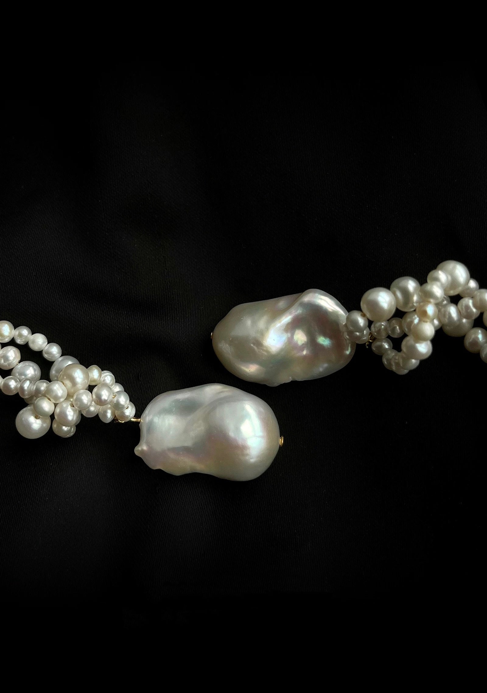 Hand-woven Baroque Pearl Drop Earrings gembea jewelry