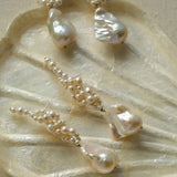 Hand-woven Baroque Winding Pearl Earrings - Gembea Jewelry