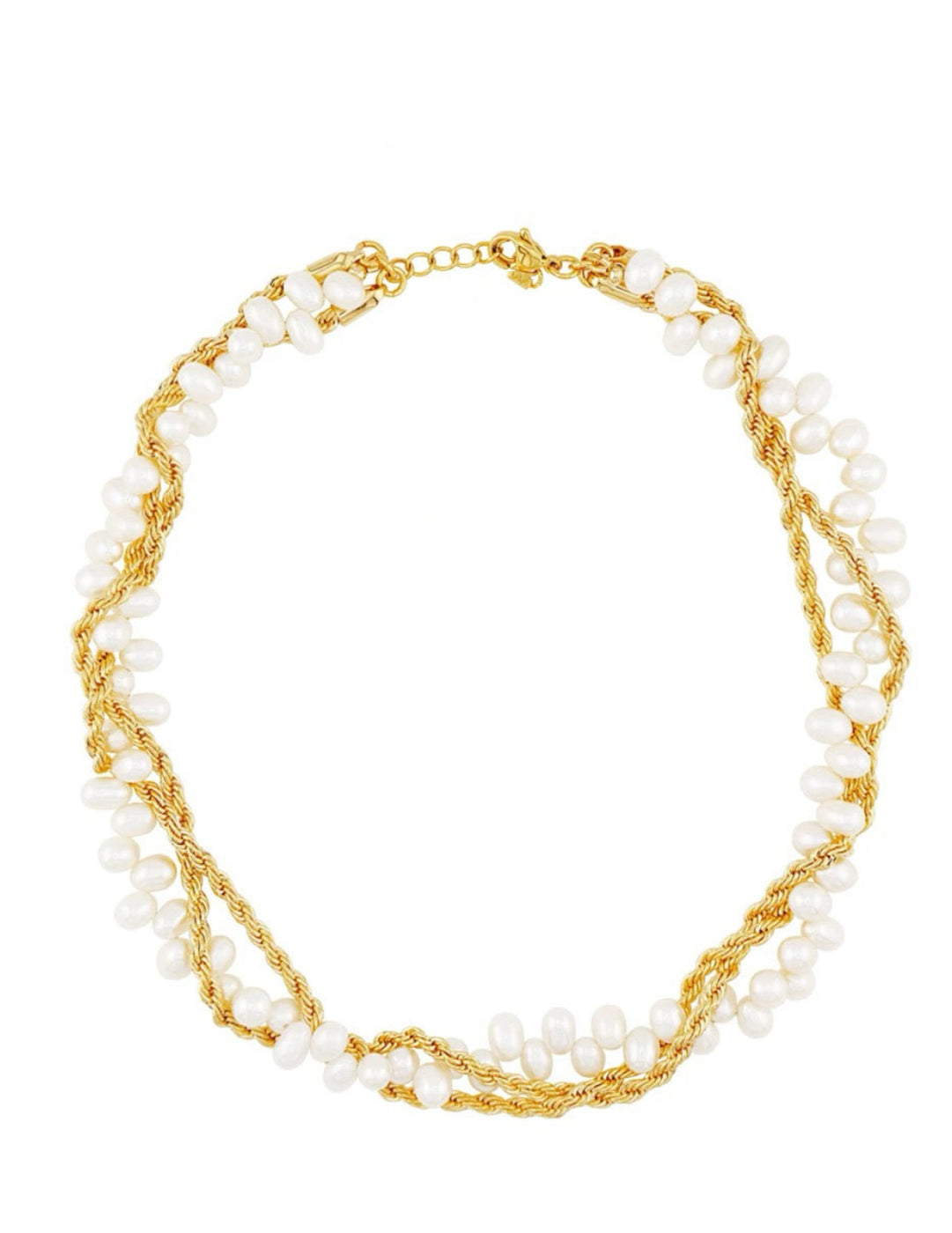 Hand-woven Chain Freshwater Pearl Necklace GEMBEA JEWELRY