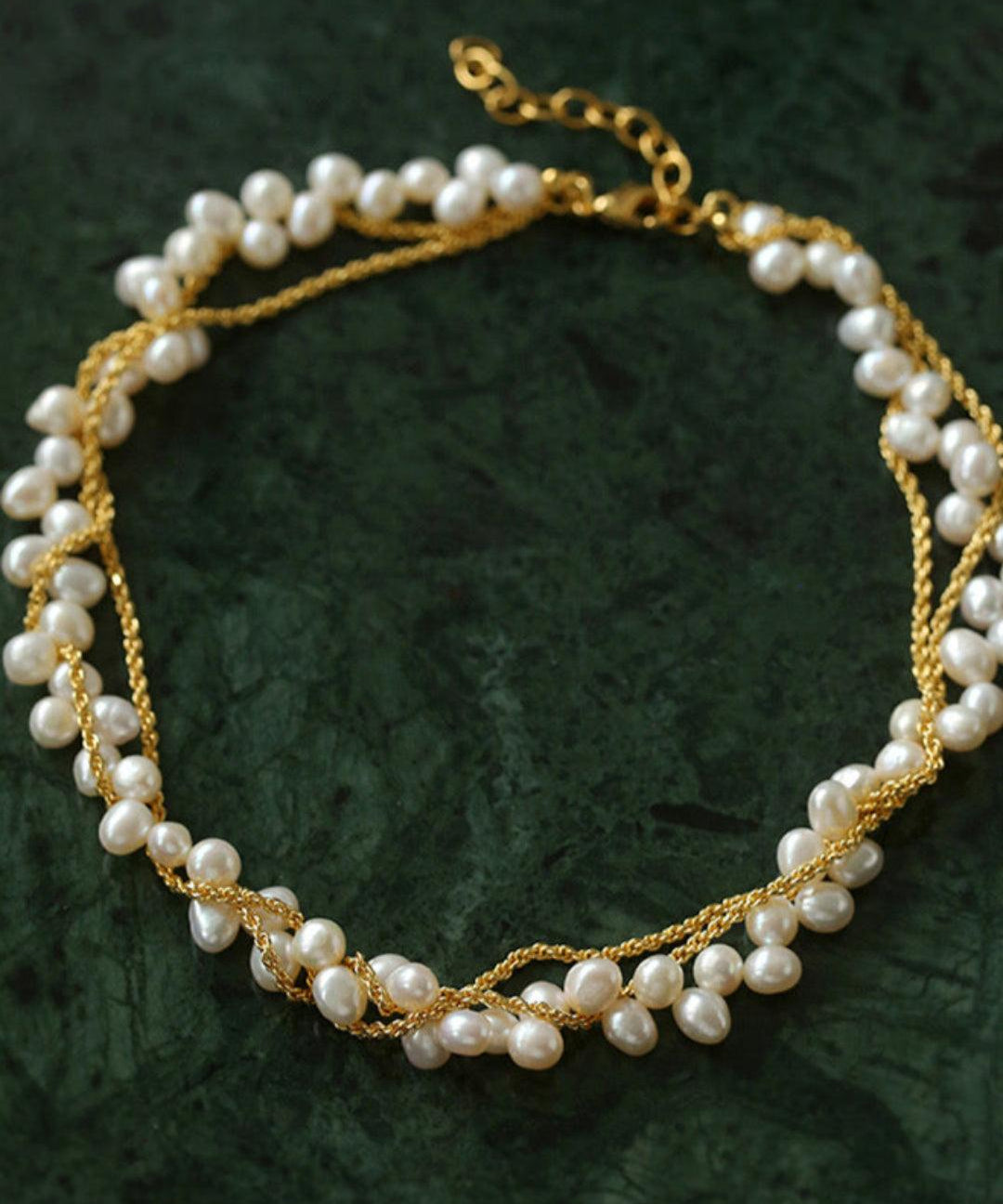 Hand-woven Chain Natural Pearl Necklace - Gembea Jewelry