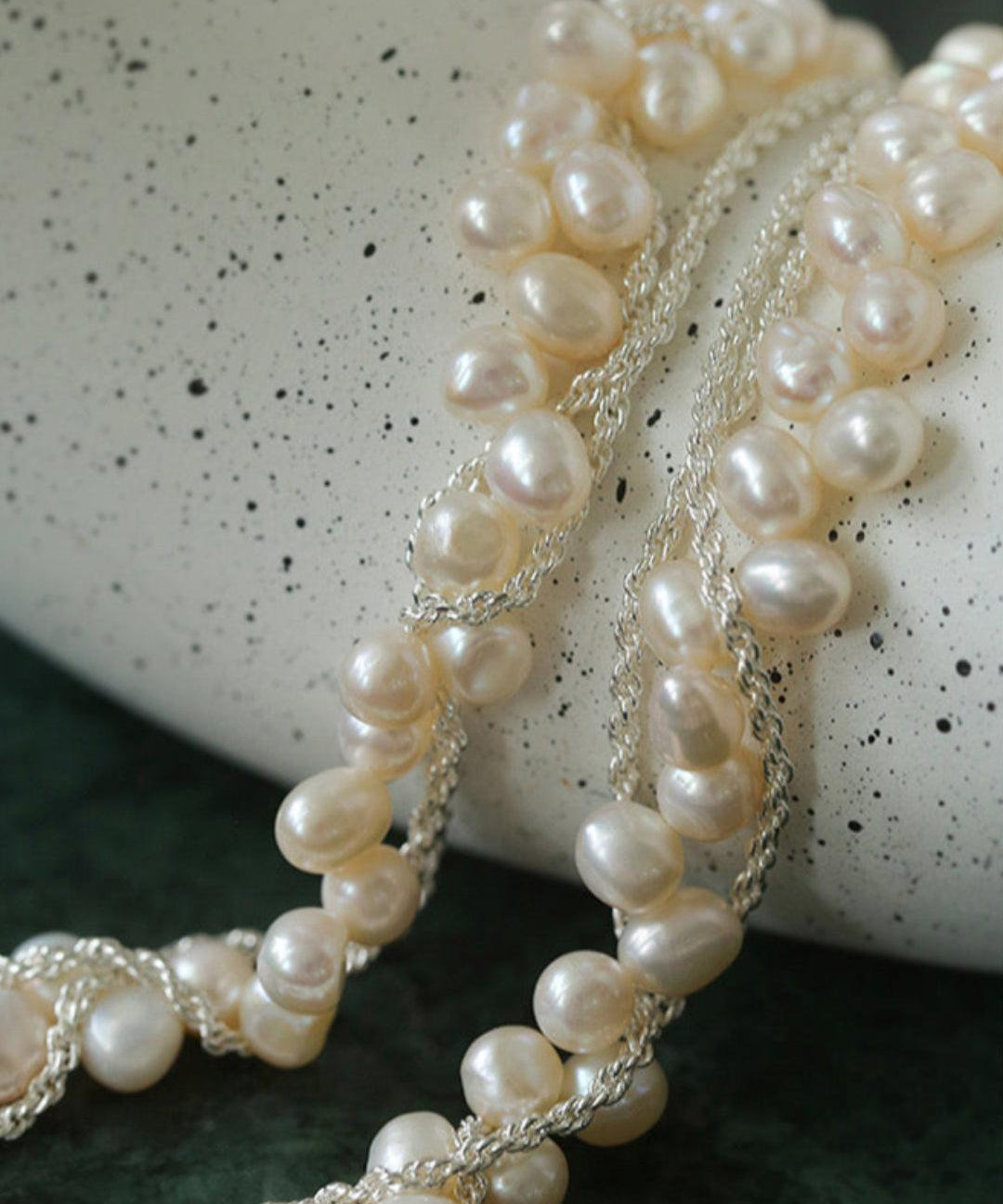 Hand-woven Chain Natural Pearl Necklace - Gembea Jewelry