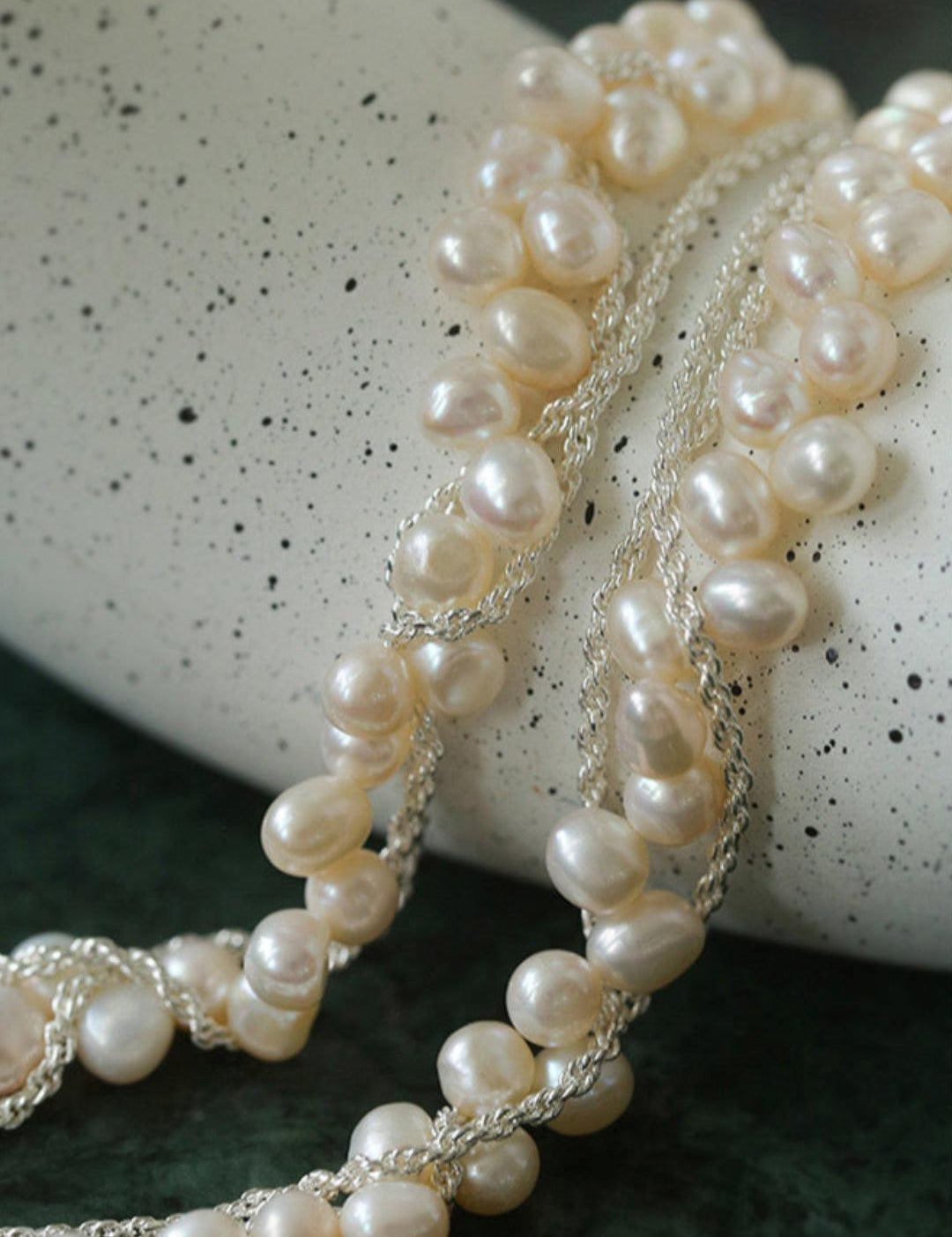 Hand-woven Chain Natural Pearl Necklace - Gembea Jewelry