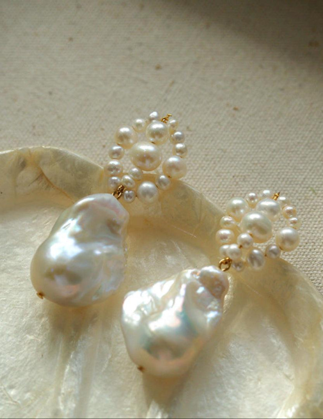 Hand-woven Baroque Winding Pearl Earrings - Gembea Jewelry