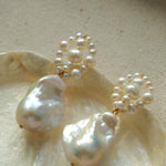 Hand-woven Baroque Winding Pearl Earrings - Gembea Jewelry