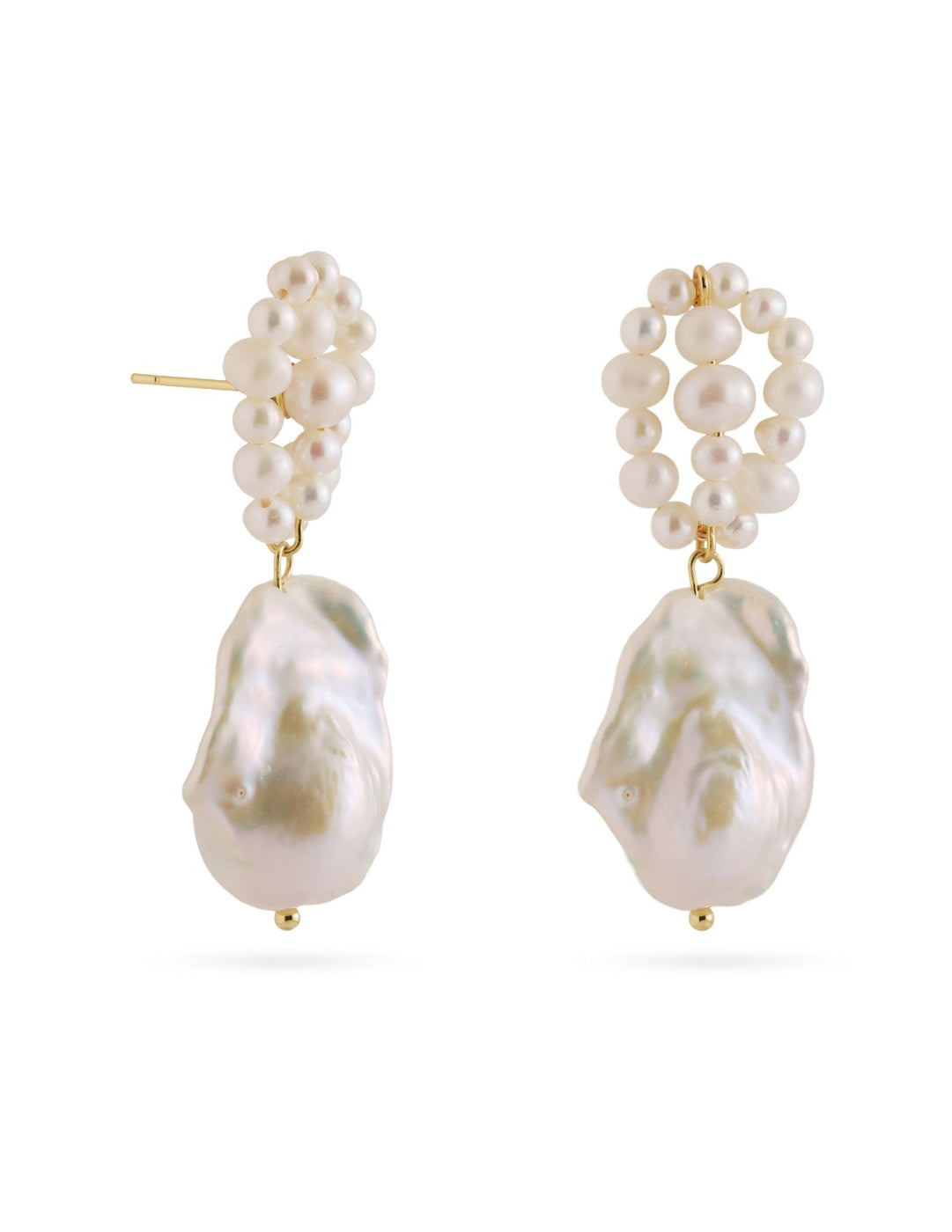 Hand-woven Genuine Baroque Pearl Earrings gembea jewelry