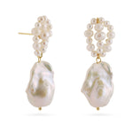 Hand-woven Genuine Baroque Pearl Earrings gembea jewelry