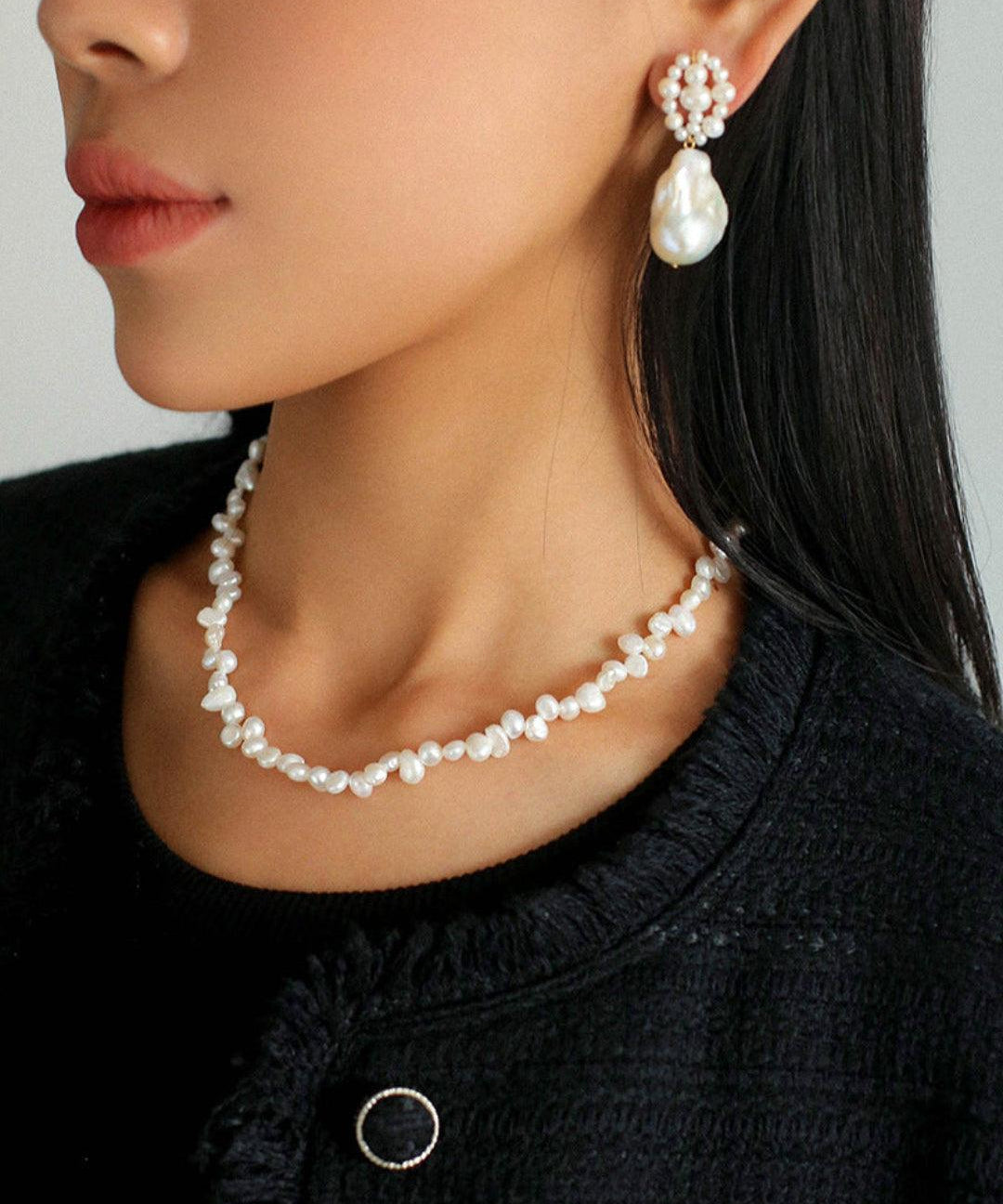 Hand-woven Baroque Winding Pearl Earrings - Gembea Jewelry