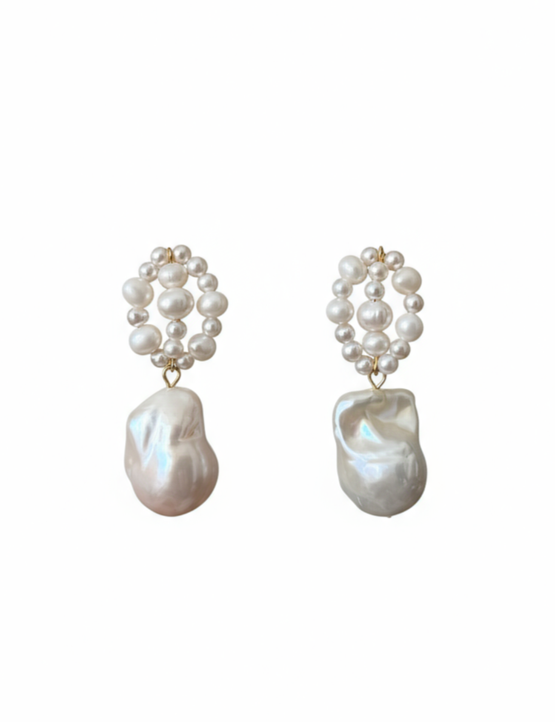 Hand-woven Genuine Baroque Pearl Earrings gembea jewelry
