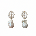 Hand-woven Genuine Baroque Pearl Earrings gembea jewelry