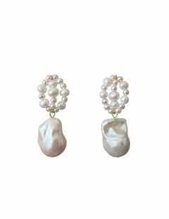 Hand-woven Genuine Baroque Pearl Earrings gembea jewelry