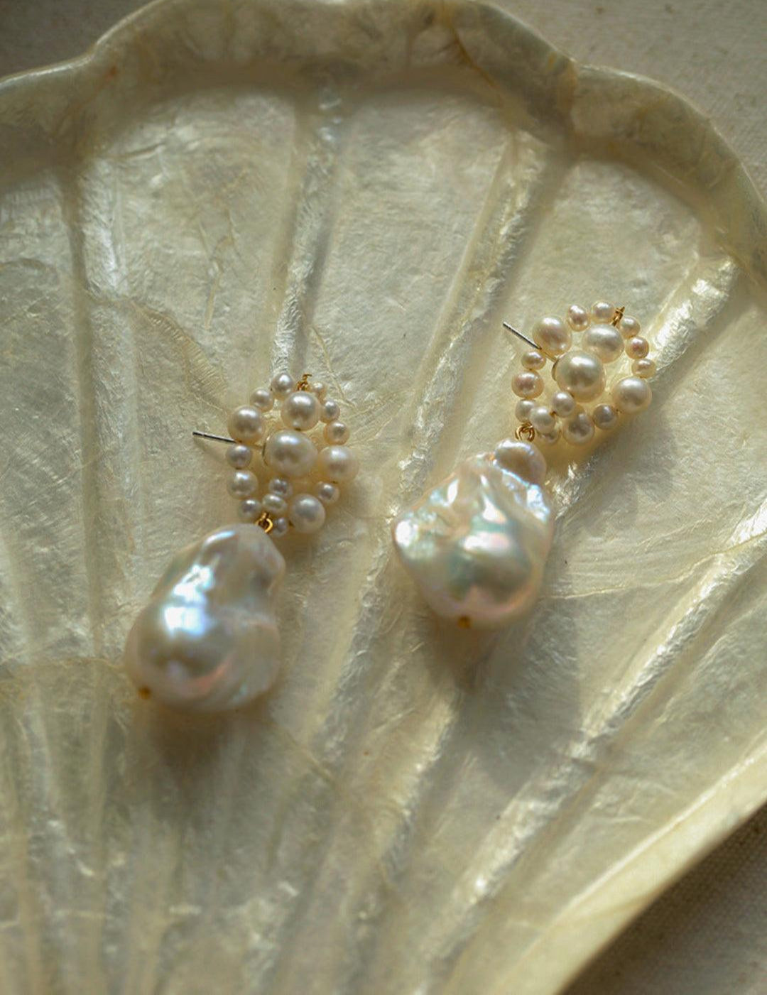 Hand-woven Baroque Winding Pearl Earrings - Gembea Jewelry