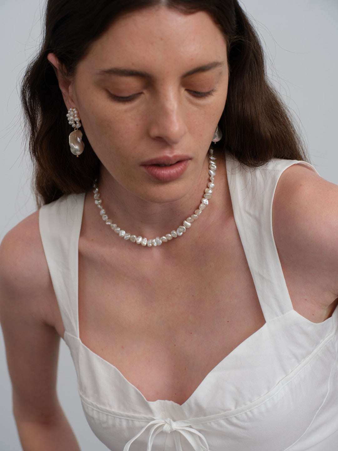 Hand-woven Genuine Baroque Pearl Earrings gembea jewelry