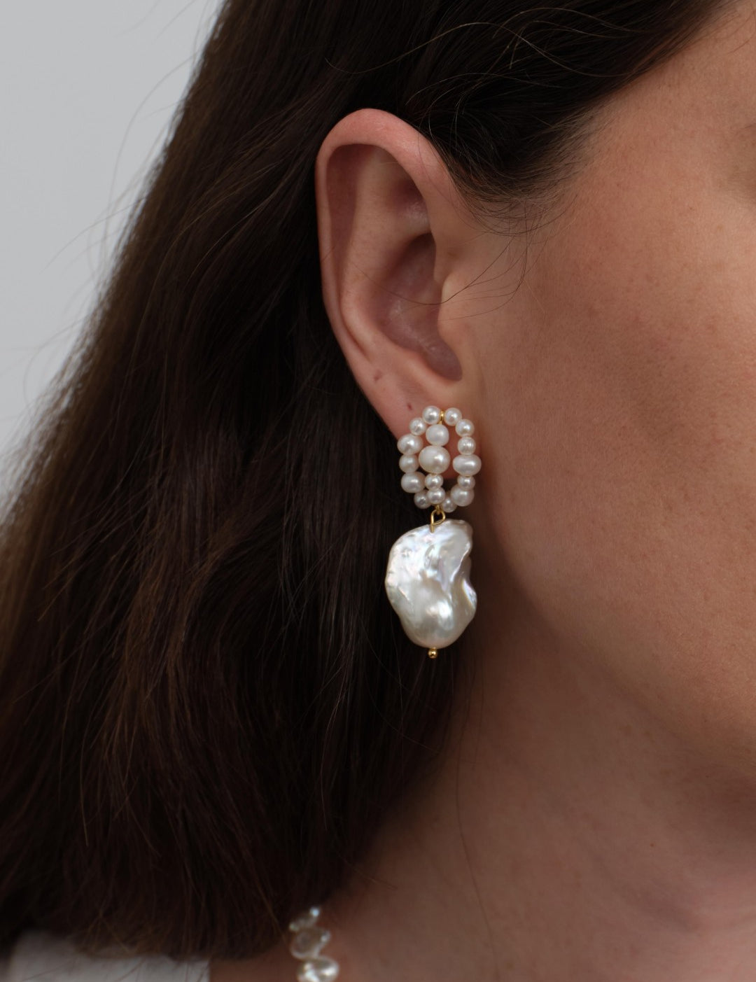 Hand-woven Genuine Baroque Pearl Earrings gembea jewelry