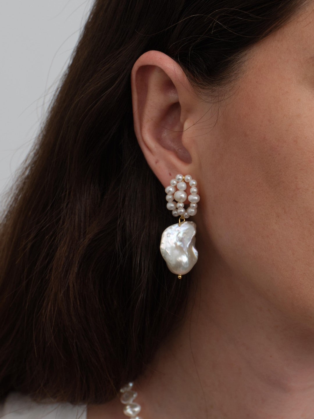 Hand-woven Genuine Baroque Pearl Earrings gembea jewelry