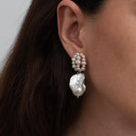 Hand-woven Genuine Baroque Pearl Earrings gembea jewelry