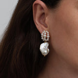Hand-woven Genuine Baroque Pearl Earrings gembea jewelry