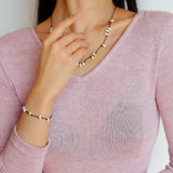 Handmade Black Rope Knotted Pearl Bracelet-Gembea Jewelry