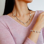 Handmade Black Rope Knotted Pearl Bracelet-Gembea Jewelry