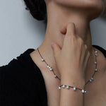 Handmade Black Rope Knotted Pearl Bracelet-Gembea Jewelry
