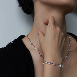 Handmade Black Rope Knotted Pearl Bracelet-Gembea Jewelry