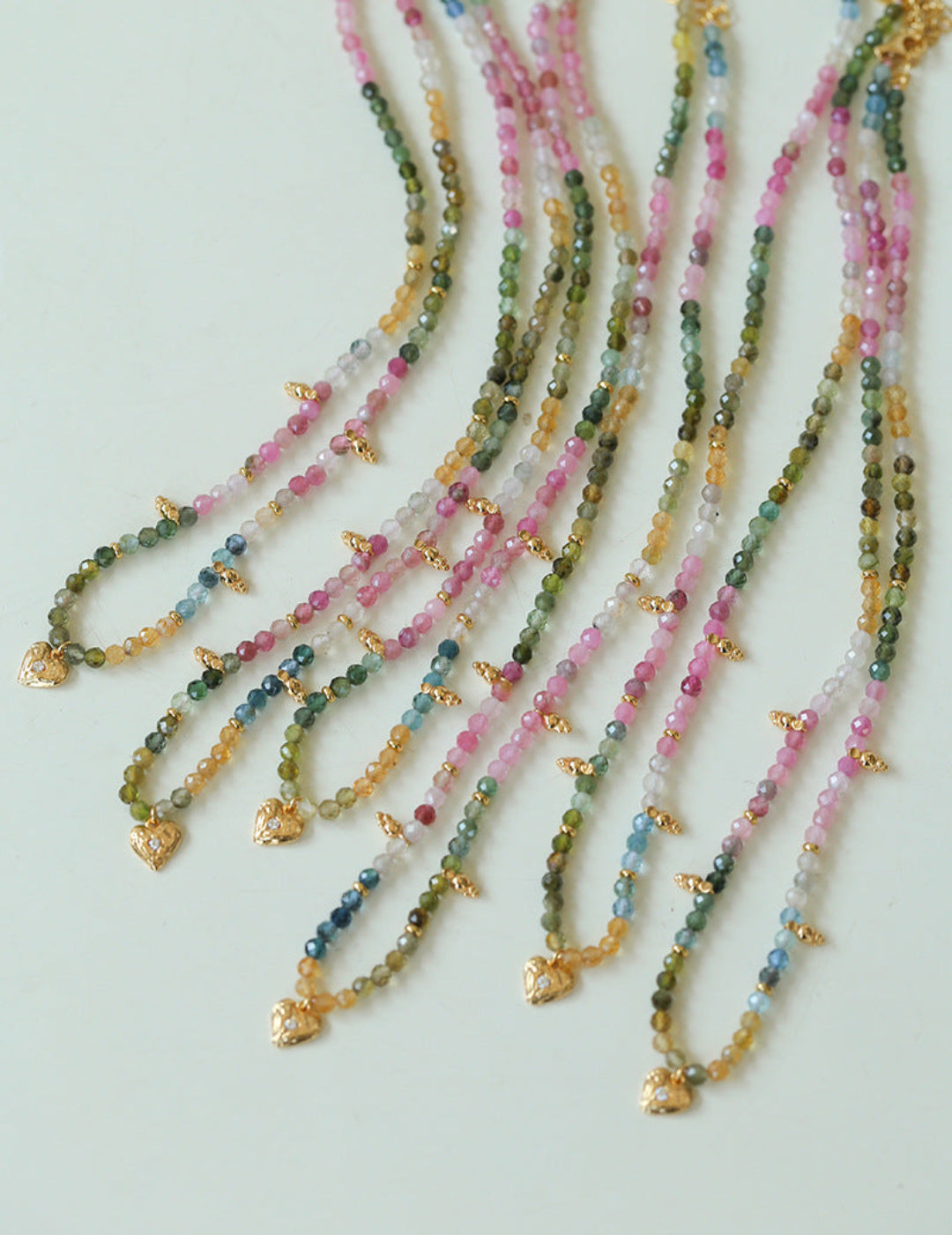 Gembea Jewelry Heart-shaped Colored Tourmaline Necklace