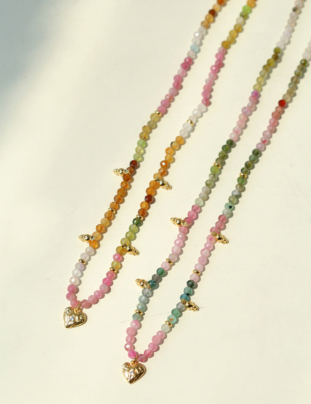 Gembea Jewelry Heart-shaped Colored Tourmaline Necklace