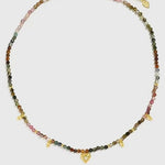 Heart-shaped Colored Tourmaline Beaded Necklace gembea jewelry