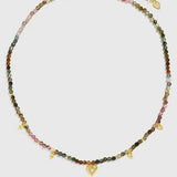 Heart-shaped Colored Tourmaline Beaded Necklace gembea jewelry