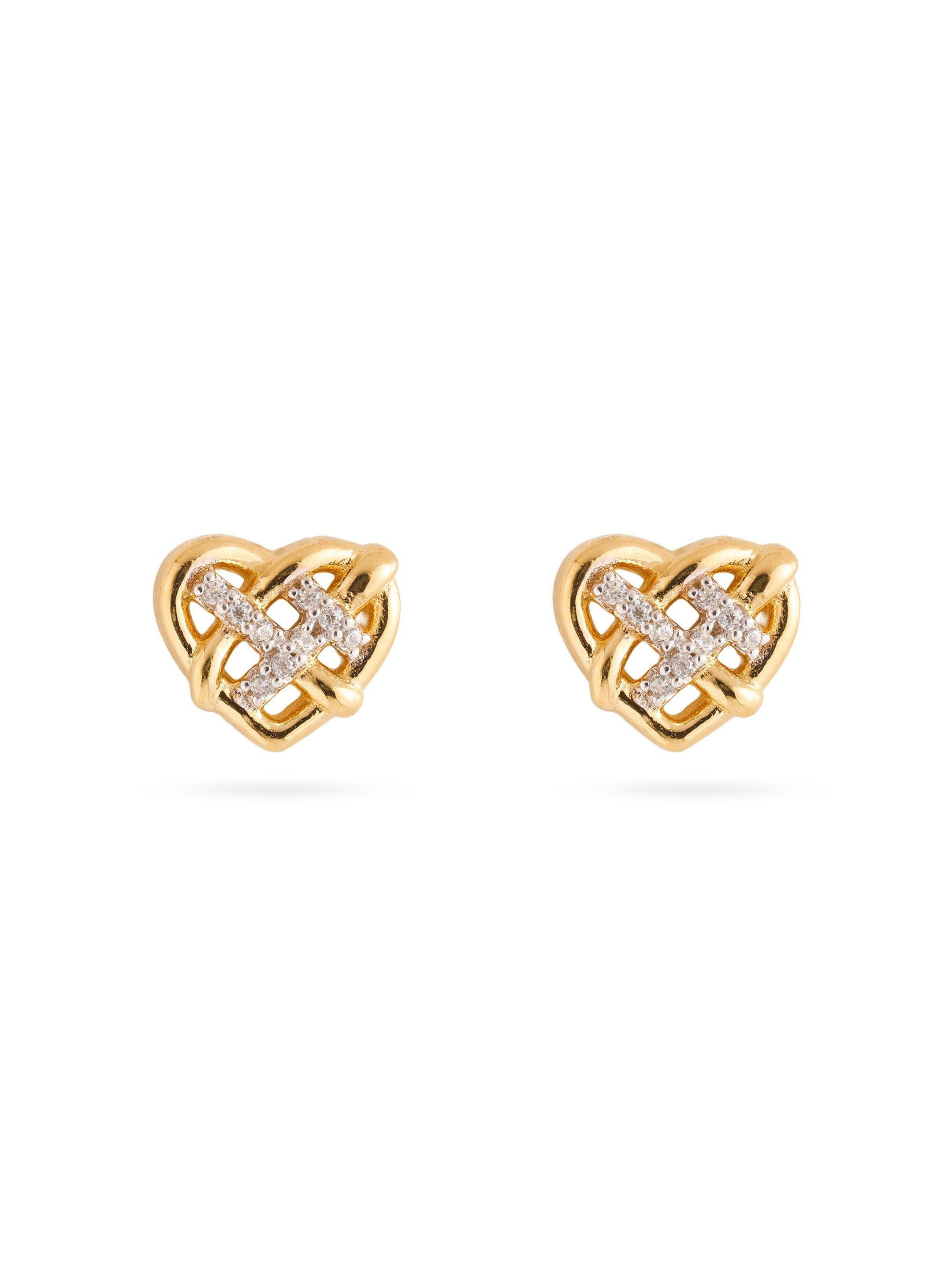 Heart Weave Lab-grown Diamond Stud Earrings gembea jewelry