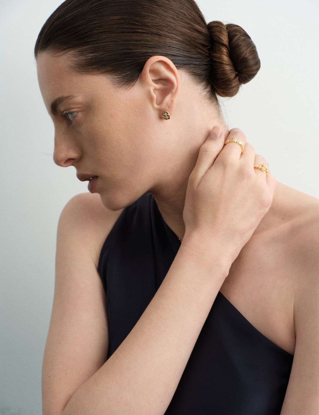 Heart Weave Lab-grown Diamond Stud Earrings gembea jewelry