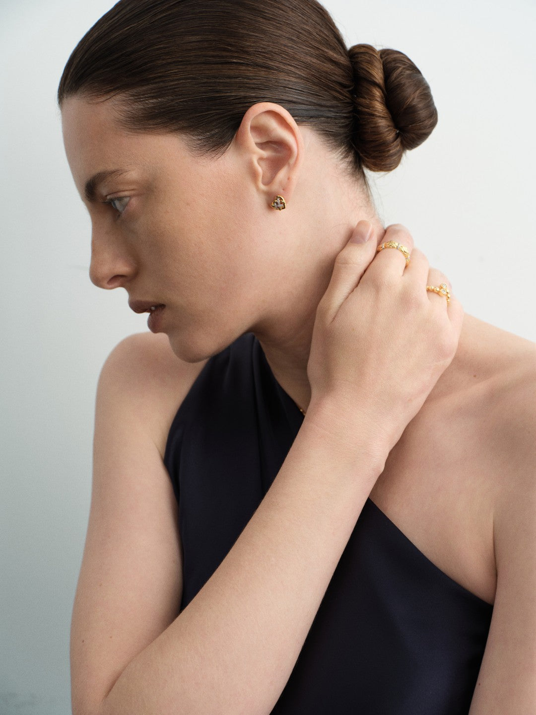 Heart Weave Lab-grown Diamond Stud Earrings gembea jewelry