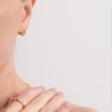 Heart Weave Lab-grown Diamond Stud Earrings gembea jewelry