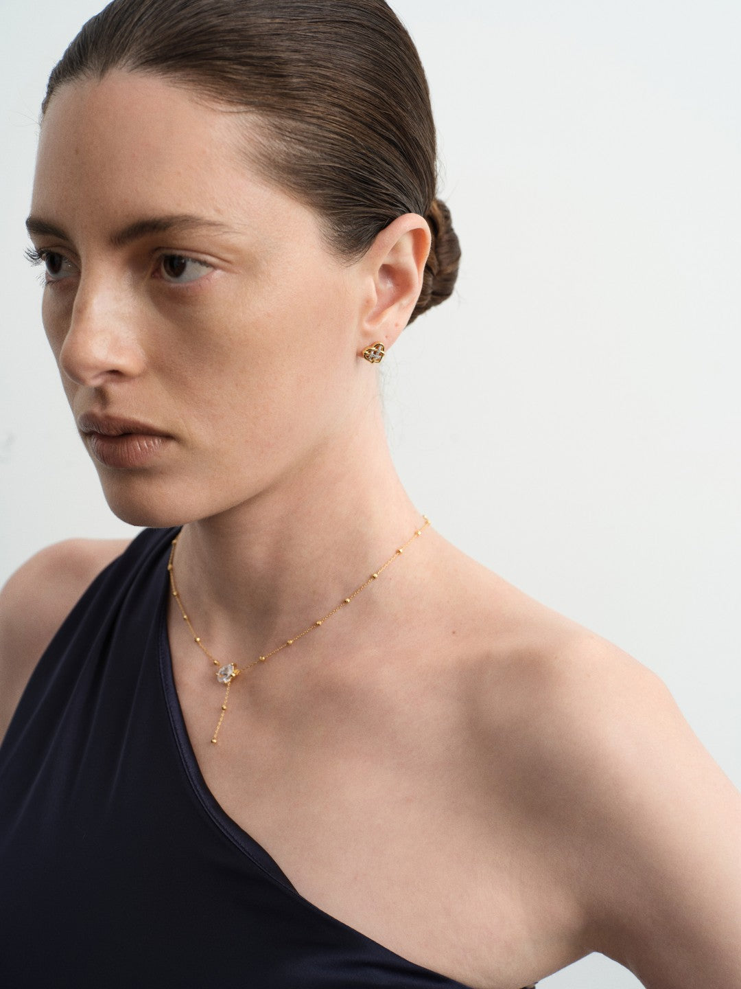 Heart Weave Lab-grown Diamond Stud Earrings gembea jewelry