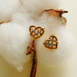 Heart Weave Lab-grown Diamond Stud Earrings gembea jewelry