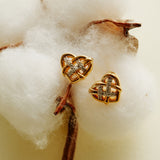 Heart Weave Lab-grown Diamond Stud Earrings gembea jewelry