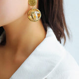 Hollow Letter Ball Drop Earrings - Gembea Jewelry