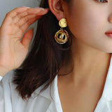 Hollow Letter Ball Drop Earrings - Gembea Jewelry