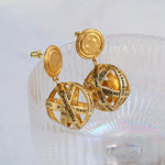 Hollow Letter Ball Drop Earrings - Gembea Jewelry
